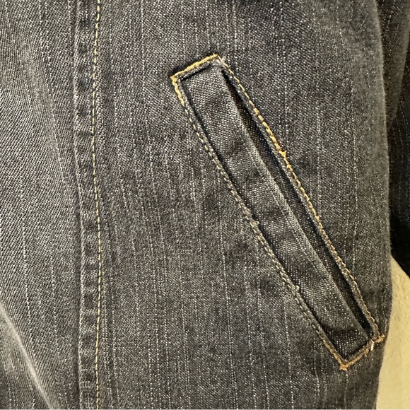 Eddie Bauer Sherpa Lined Denim Jacket Women’s 14/16 Dark Wash Trucker Coat - Picture 6 of 13